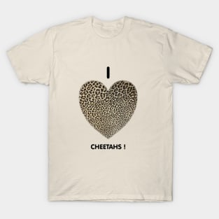 I love Cheetahs faux fur texture heart for t-shirt design, apparel, mugs, cases, wall art, stickers, travel mug T-Shirt T-Shirt
